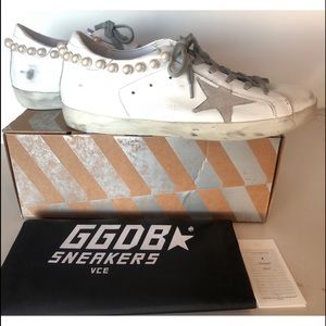 golden goose superstar pearl necklace sneakers